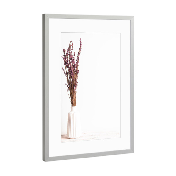 Poster mit Rahmen Silber "Lavendel - High Key" artboxONE - Floral