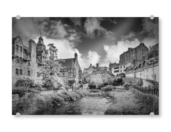 Acrylglasbild "Dean Village in Edinburgh" artboxONE - Städte,Schwarzweiß,Architektur