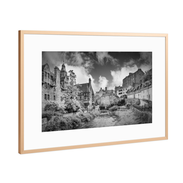 Poster mit Rahmen Kupfer "Dean Village in Edinburgh" artboxONE - Städte,Schwarzweiß,Architektur