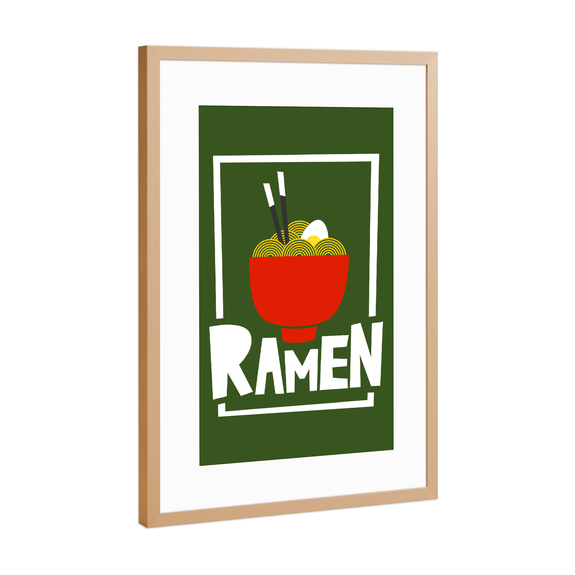 Poster mit Rahmen Kupfer "RAMEN" artboxONE - Typografie,Essen & Trinken,Abstrakt