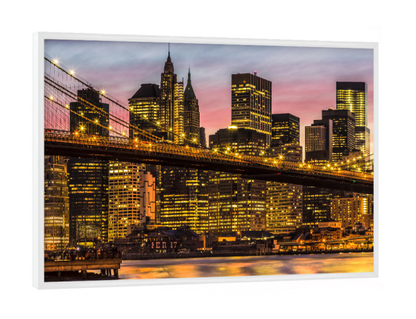 Poster mit weißem Rahmen "Die Lichter von New York City" artboxONE - Städte / New York,Reise,Architektur