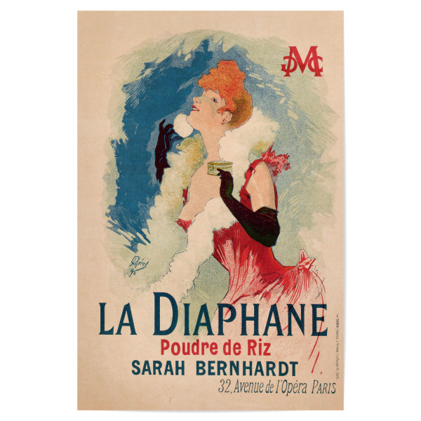 Poster "Cheret - La Diaphane" artboxONE - Menschen,Fashion - Frau,Lady,Dame,Kleid,Make up,Fashion,Mode,Vintage,Kunst,Malerei,Gemälde