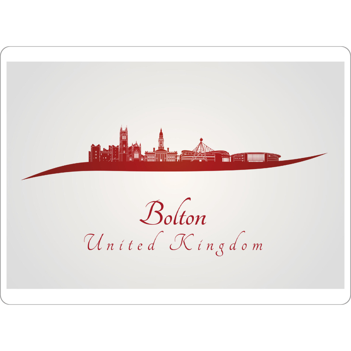 Tischset "Bolton-Skyline in Rot" artboxONE - Städte,Architektur - Skyline,Stadt,Reisen,Denkmäler,Turm,Metropole,Souvenir,Urlaub,Rot,Bolton