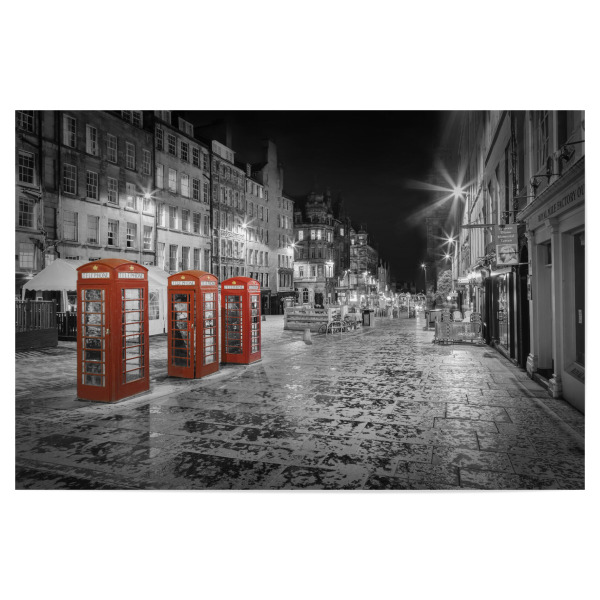 Poster 30x20 cm "Rote Telefonzellen in Edinburgh" artboxONE - Städte,Architektur
