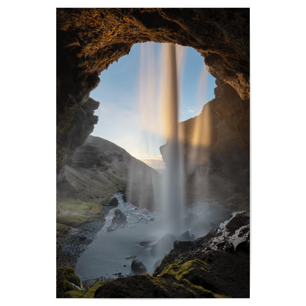 Poster 30x20 cm "Wasserfall im Abendlicht" artboxONE - Natur,Reise,Reise / Länder