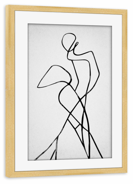Poster mit Rahmen kiefer "Silhouette abstrakt" artboxONE - Abstrakt,Menschen,Fashion - Silhouette,Körper,Mode,Frau,Spur,Illustration,Abstrakt,Formen