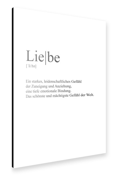 Alu-Dibond "Liebe - Definition" 30x20 cm artboxONE
