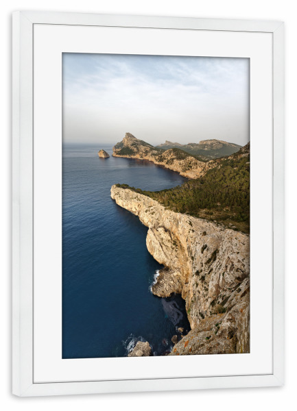 Poster mit Rahmen weiß "Mallorca - Halbinsel Formentor" artboxONE - Natur,Reise,Reise / Länder
