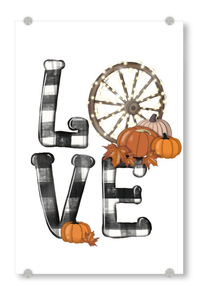 Acrylglasbild "Liebe Herbst Yall | Herbst Kürbis" artboxONE - Essen & Trinken,Buchstaben,Essen & Trinken / Obst & Gemüse,Festivals,Halloween