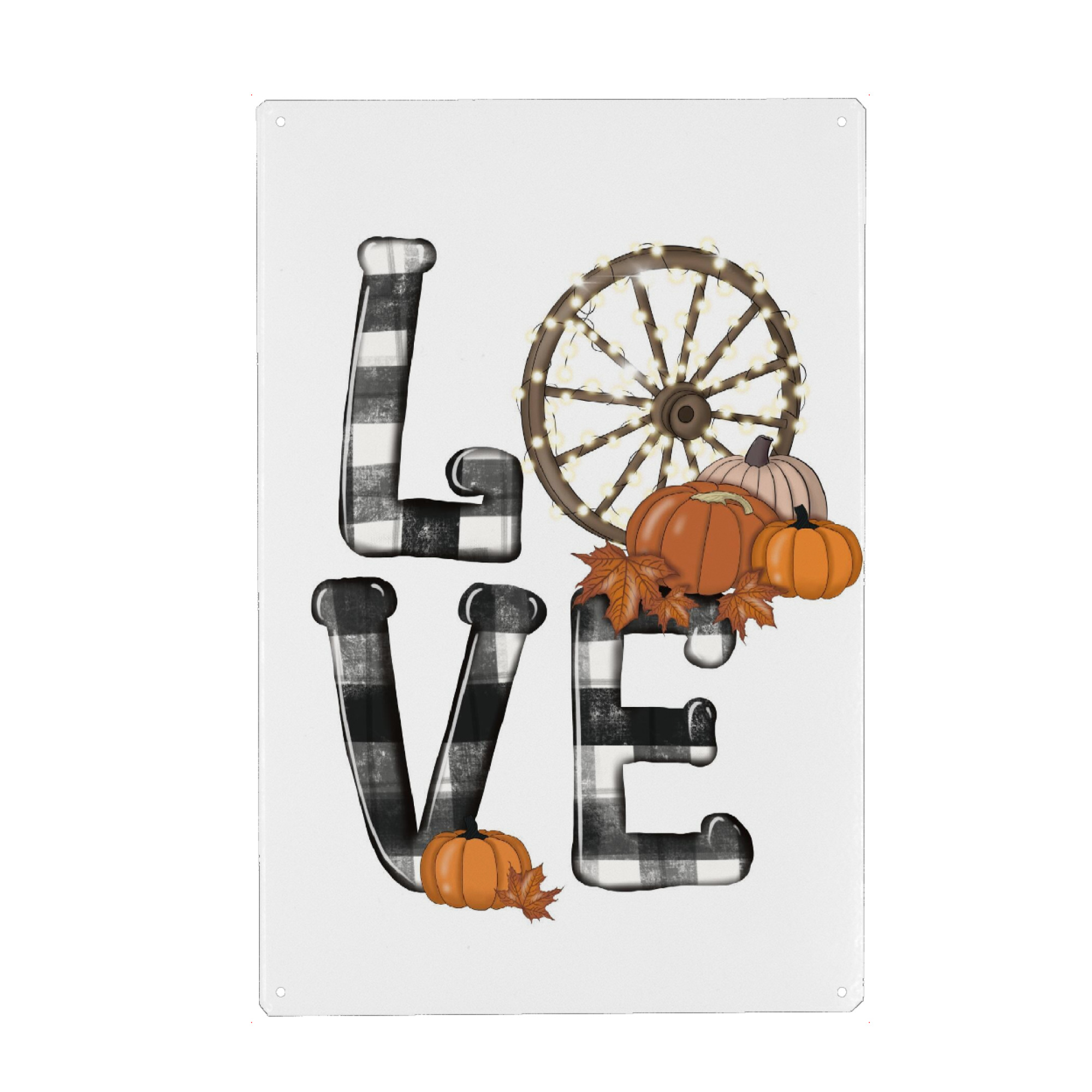 Holzbild "Liebe Herbst Yall | Herbst Kürbis" artboxONE - Essen & Trinken,Buchstaben,Essen & Trinken / Obst & Gemüse,Festivals,Halloween