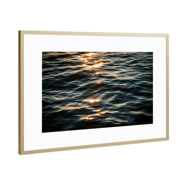 Poster mit Rahmen Gold "Ostseeblick bei Sonnenuntergang" artboxONE - Natur,Reise,Reise / Strand und Meer