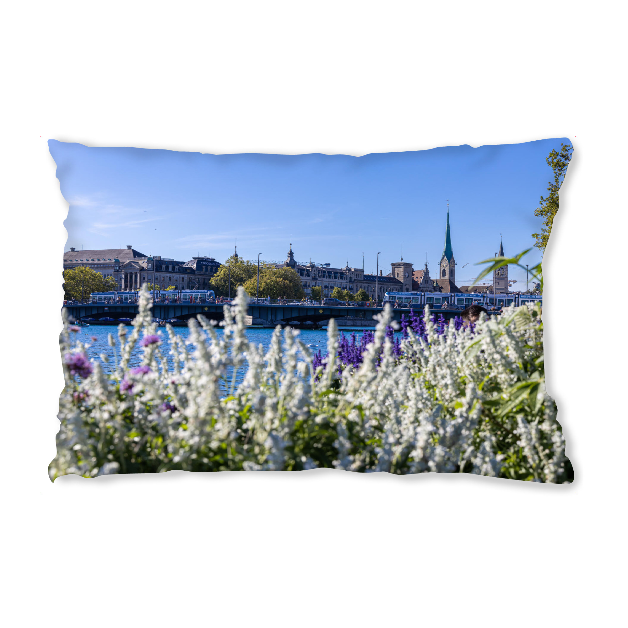 Design-Kissen "Zürcher Seebecken" artboxONE - Natur,Reise,Floral,Reise / Länder,Städte / Zürich