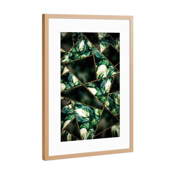Poster mit Rahmen Kupfer "Blattkunst" artboxONE - Abstrakt