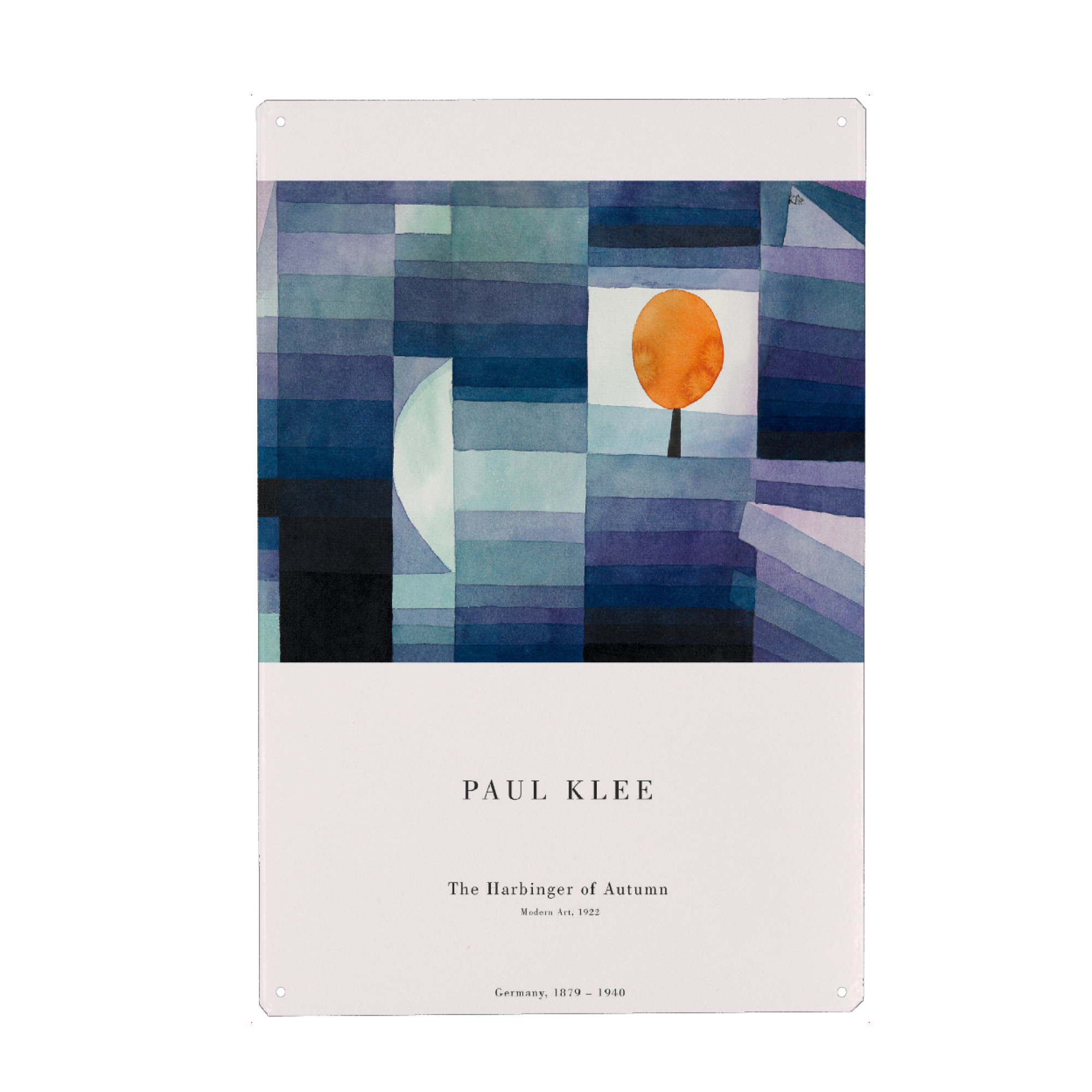 Metall Poster "Klee - Vorbote des Herbstes" artboxONE - Abstrakt