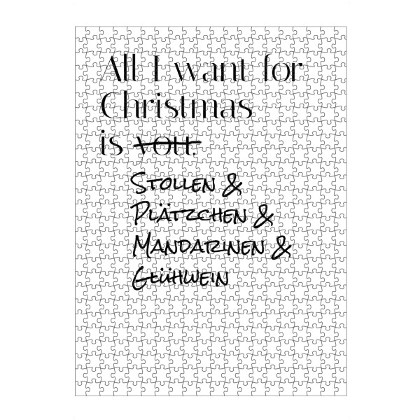 Puzzle Ravensburger "All I want for Christmas is" artboxONE - Typografie,Weihnachten,Lustig