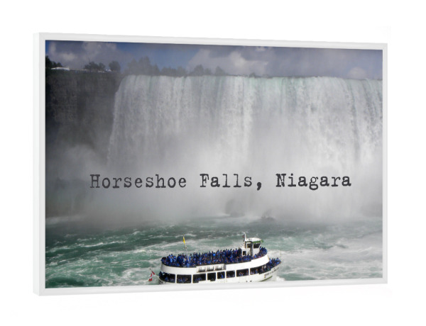 Poster mit weißem Rahmen "Horseshoe Falls, Niagara" artboxONE - Typografie,Natur,Reise,Reise / Länder