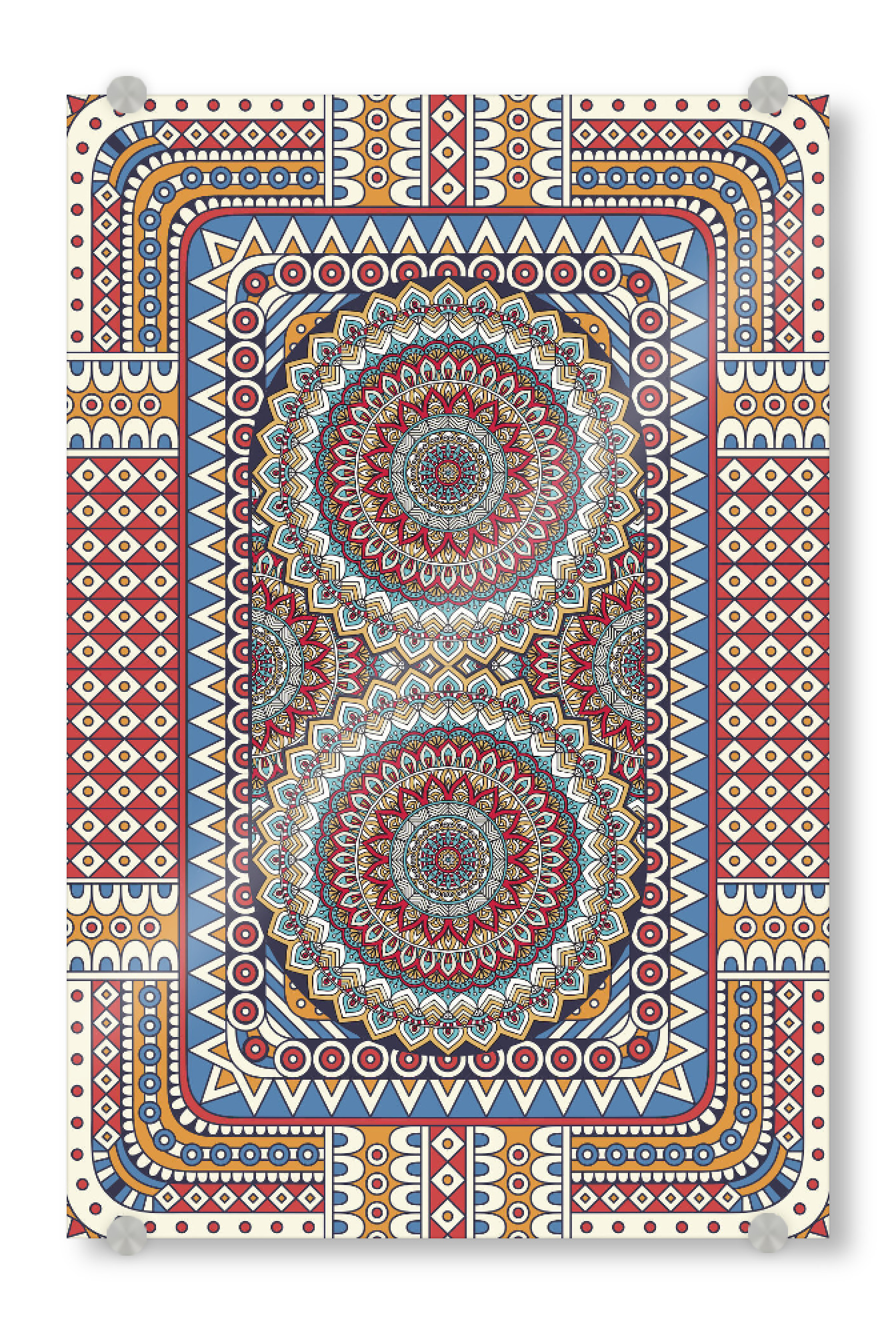Acrylglasbild "Stammesfarbe" artboxONE - Abstrakt,Geometrie,Streetart - Mandala,Tribal,Vektor,Abstrakt,Indisch,Arabisch,Farbe