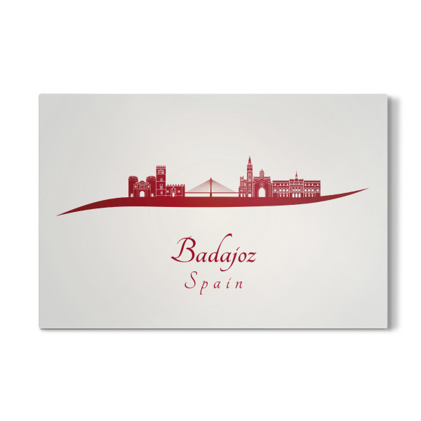 Galerie-Print "Badajoz-Skyline in Rot" 30x20 cm artboxONE