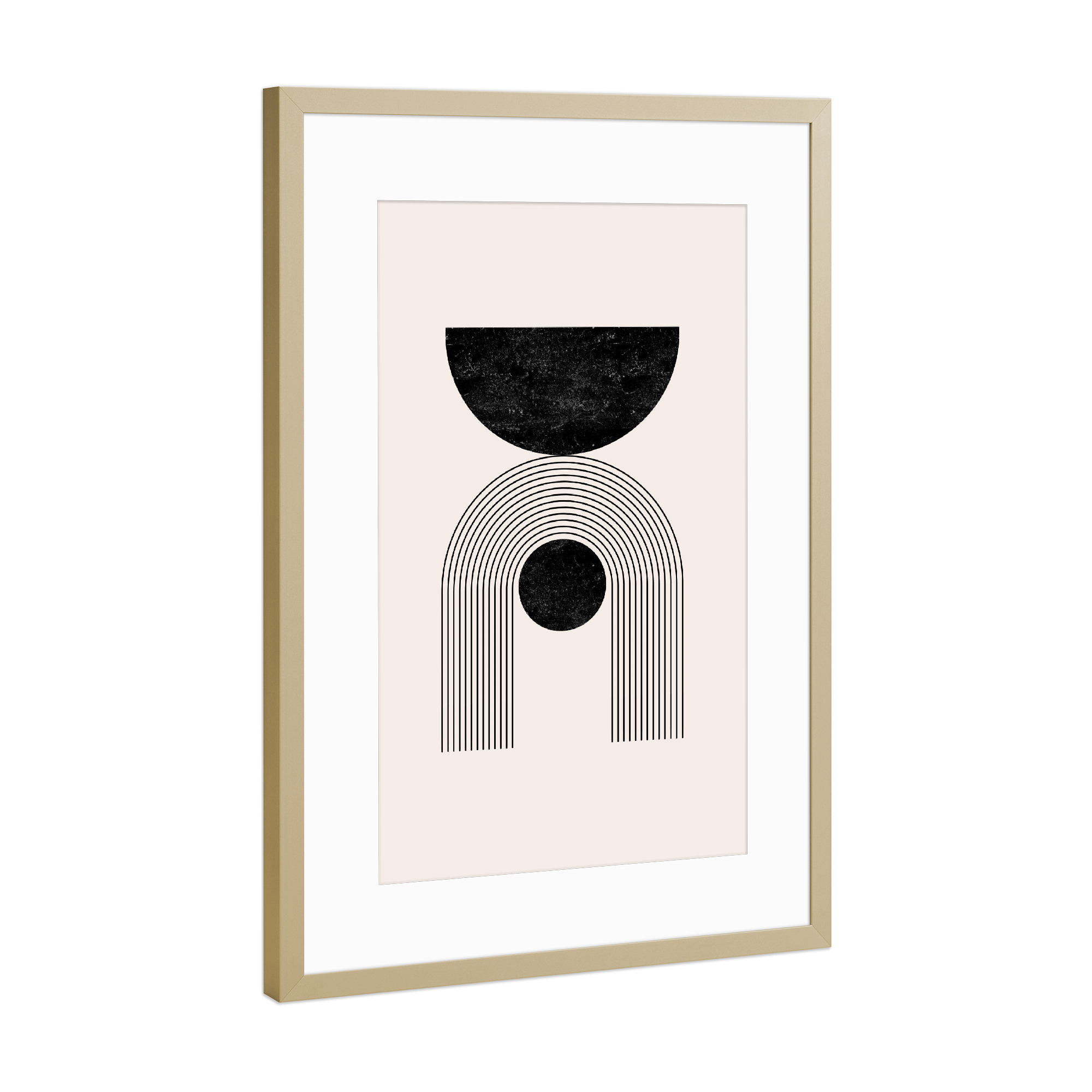 Poster mit Rahmen Gold "Cats & Dotz-Abstract Rainbow Duo" artboxONE - Abstrakt,Geometrie