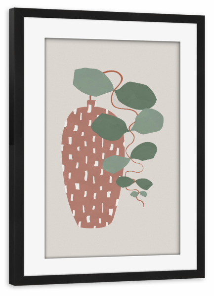 Poster mit Rahmen schwarz "Terrazzo & Leaves" artboxONE - Natur,Floral,Abstrakt,Arcadia