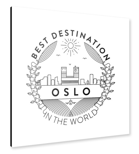 Alu-Dibond "Oslo-Abzeichen" 30x30 cm artboxONE
