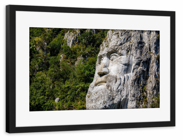 Poster mit Rahmen schwarz "Statue von Dakerkönig Decebalus" artboxONE - Architektur