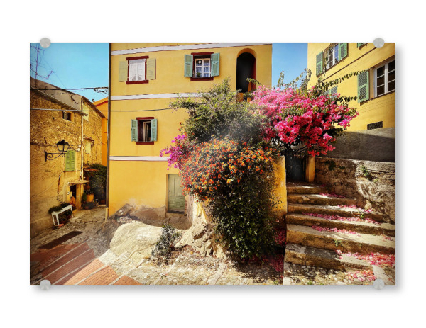 Acrylglasbild "C'est coloré" artboxONE - Städte,Natur,Reise,Floral - Blumen,Frankreich,Cote d'azur