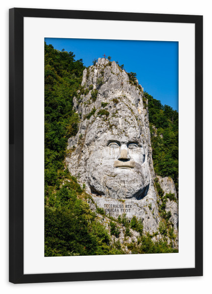 Poster mit Rahmen schwarz "Dakerkönig Decebalus in Rumänien" artboxONE - Architektur
