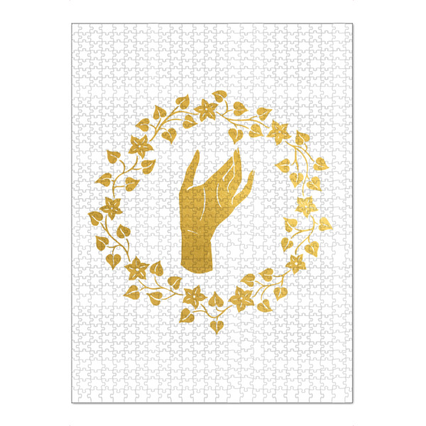Puzzle Ravensburger "Göttin der Liebe" artboxONE - Natur,Floral,Marmor - Gold,Golden,Blumen,Blumen,Kranz,Blumenkranz - Bild gold