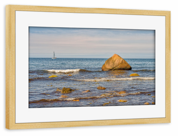 Poster mit Rahmen kiefer "Schwanenstein auf Rügen" artboxONE - Natur,Reise,Reise / Strand und Meer