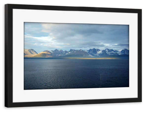Poster mit Rahmen schwarz "Mitternachtssonne in Norwegen" artboxONE - Natur,Reise,Reise / Strand und Meer,Reise / Länder