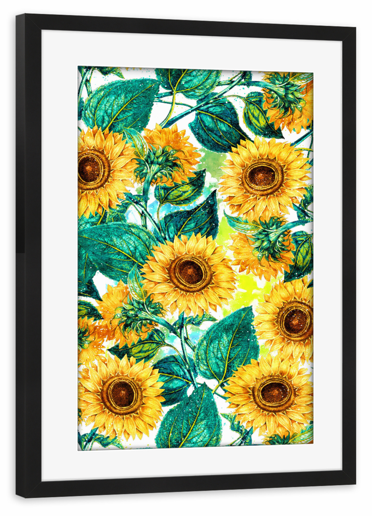 Poster mit Rahmen schwarz "Helianthus Annuus" artboxONE - Natur,Floral