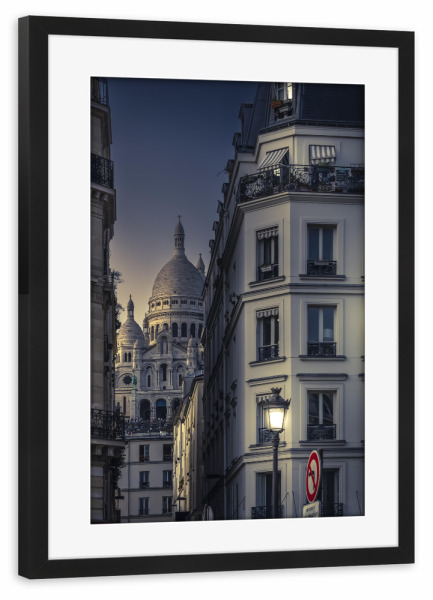 Poster mit Rahmen schwarz "Lichter und Denkmal" artboxONE - Städte,Reise,Architektur,Städte / Paris,Reise / Länder