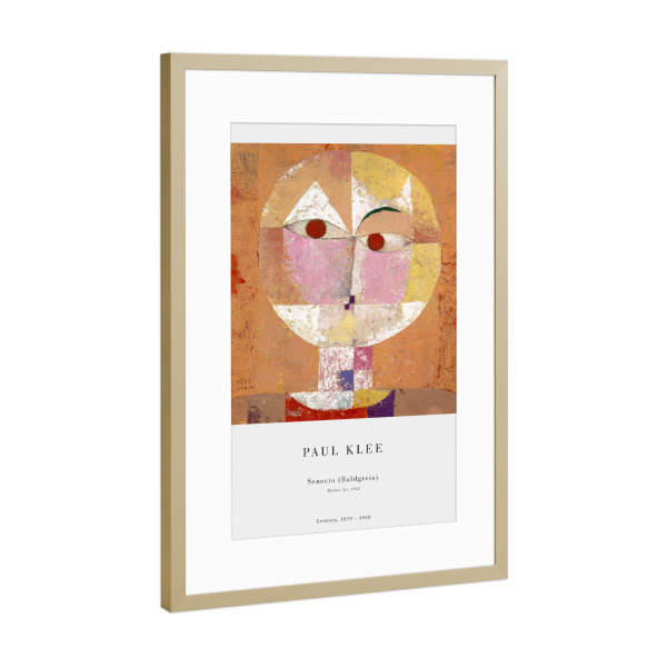 Poster mit Rahmen Gold "Klee - Senecio Baldgreis" artboxONE - Abstrakt,Menschen