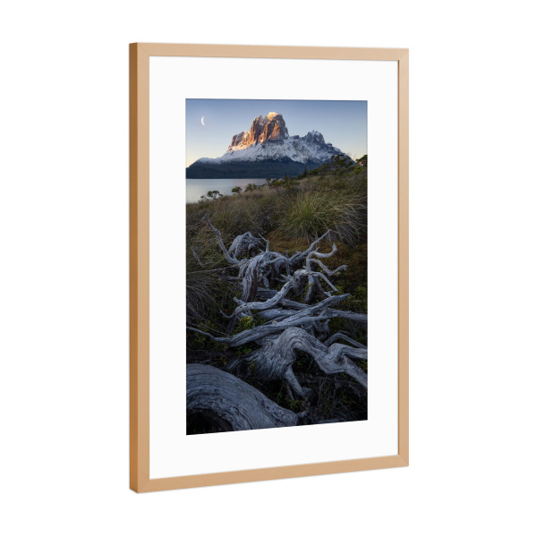 Poster mit Rahmen Kupfer "Mondaufgang - patagonische Fjorde" artboxONE - Natur,Reise,Reise / Länder