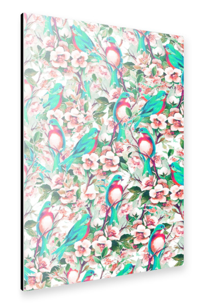 Alu-Dibond "Vögel & Blumen" 30x20 cm artboxONE