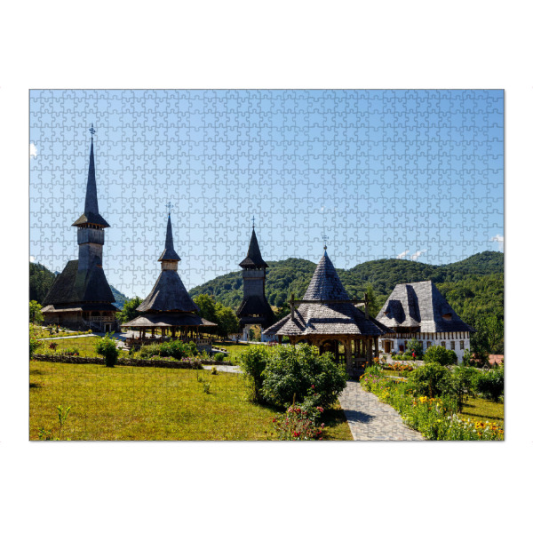 Puzzle Ravensburger "Das Kloster Barsana in Rumänien" artboxONE - Architektur - Barsana,Kloster,Rumänien,Maramures,Religion,Glaube,Holzkirche