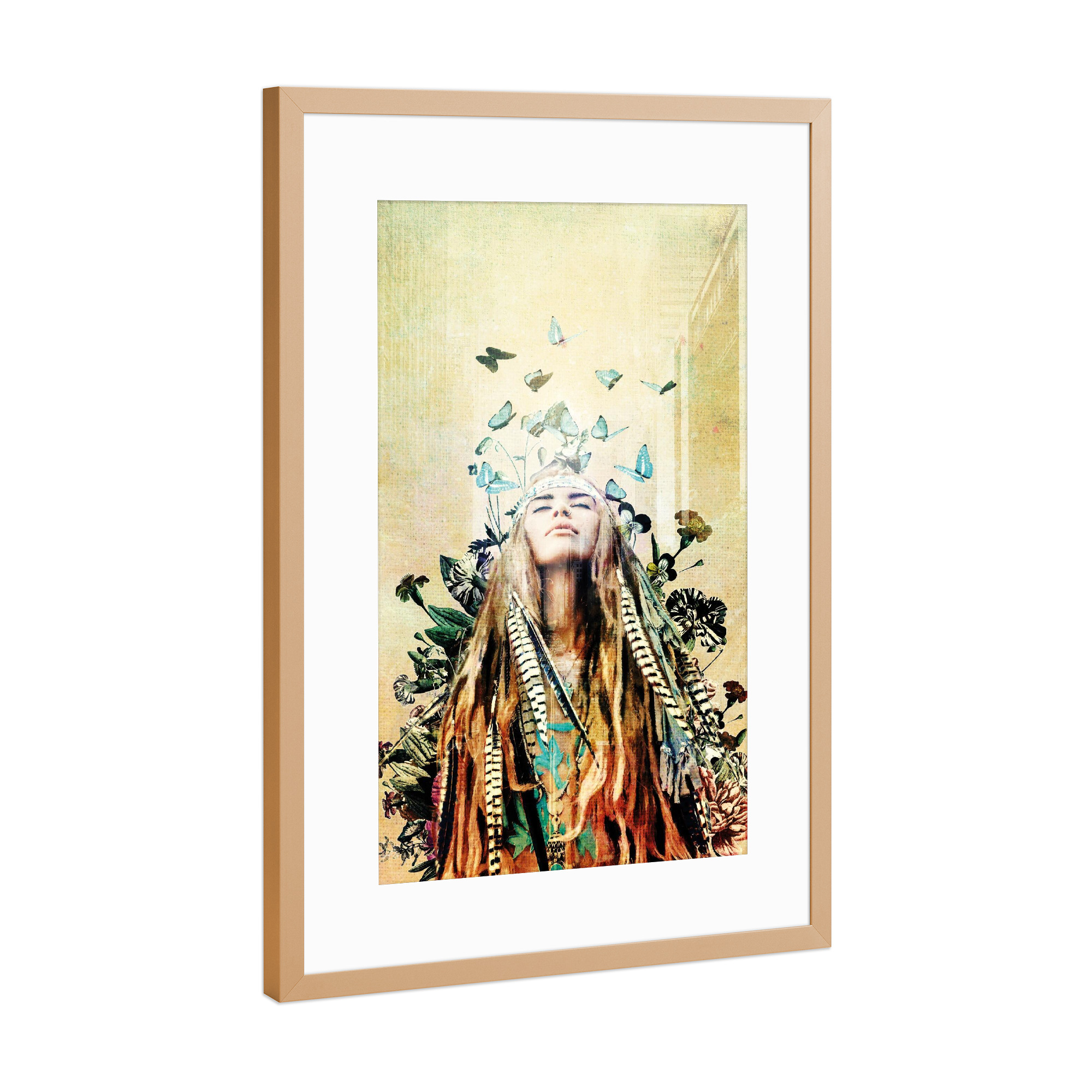 Poster mit Rahmen Kupfer "Einheimische Frau" artboxONE - Natur,Floral,Menschen,Liebe