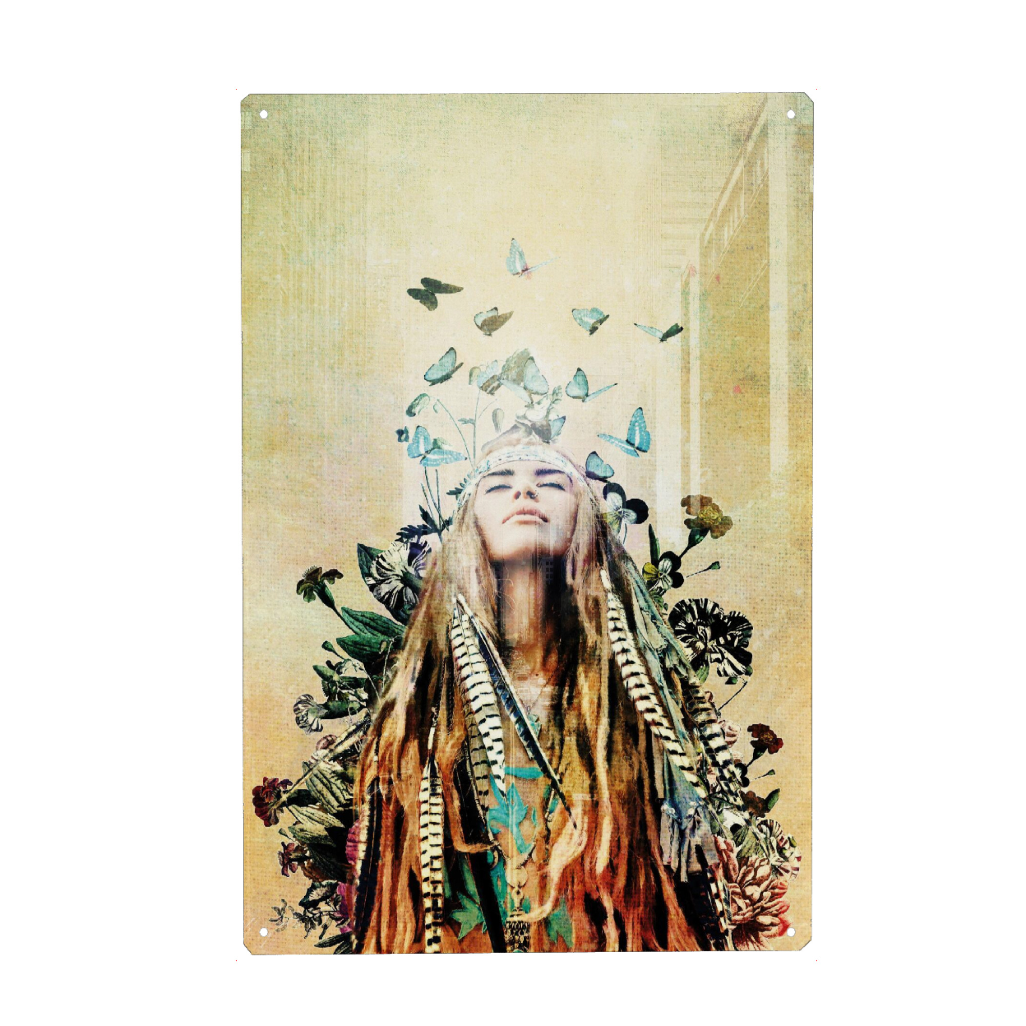 Metall Poster "Einheimische Frau" artboxONE - Natur,Floral,Menschen,Liebe