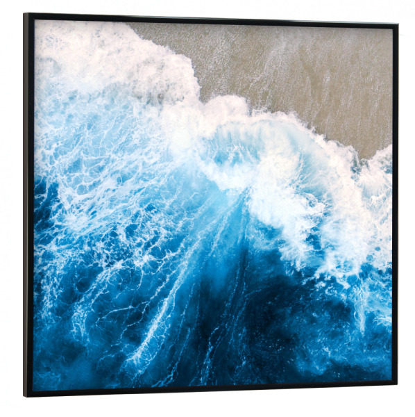 Poster mit schwarzem Rahmen 30x30 cm "Eingehende Wellen" artboxONE - Natur,Reise - Hell,Blau,Ozeane,Ozean,Meere,Meer,Strand,Wellen,Wellen