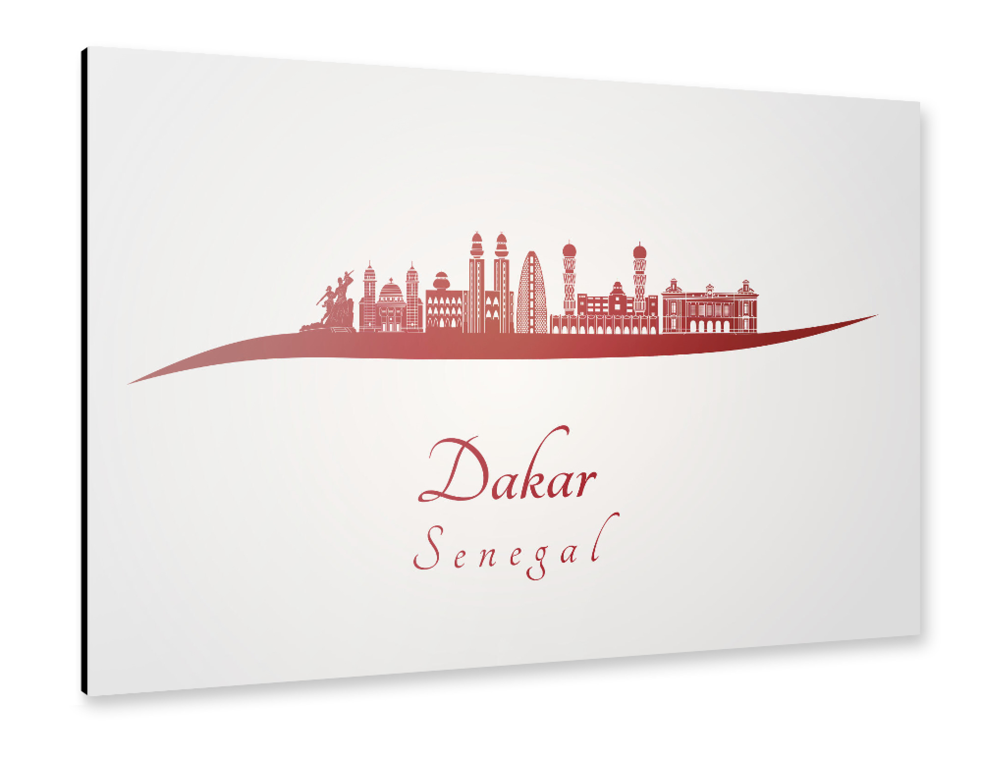 Alu-Dibond "Dakar-Skyline in Rot" 75x50 cm artboxONE