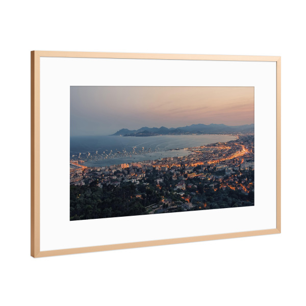 Poster mit Rahmen Kupfer "Cannes-Sonnenuntergang" artboxONE - Städte,Reise,Architektur,Reise / Länder,Städte / Weitere
