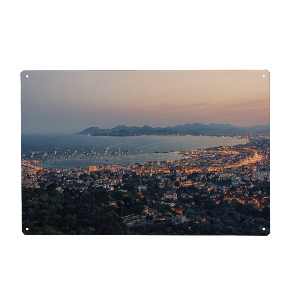 Metall Poster "Cannes-Sonnenuntergang" artboxONE - Städte,Reise,Architektur,Reise / Länder,Städte / Weitere