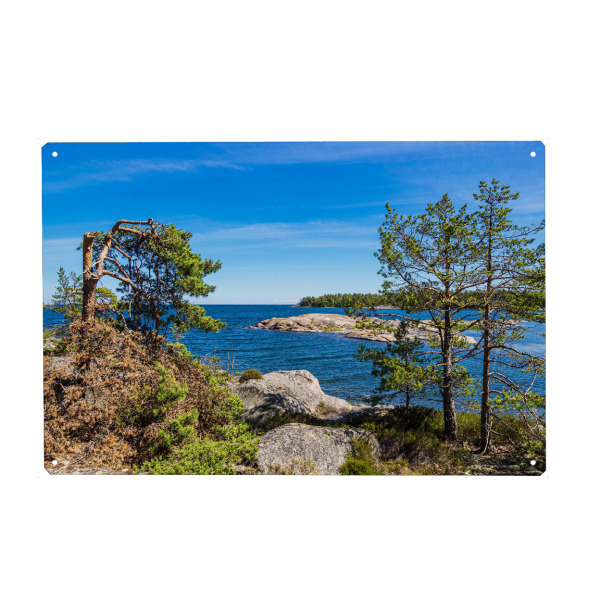 Holzbild "Felsenküste, Bäume, Ostsee" artboxONE - Natur,Reise,Reise / Strand und Meer,Reise / Länder