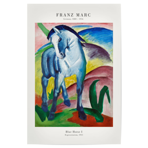 Poster "Marc - Das blaue Pferd" artboxONE - Tiere,Abstrakt - Marc,Pferd,Tier,Natur,Expressionismus,Kunst,Malerei,Gemälde
