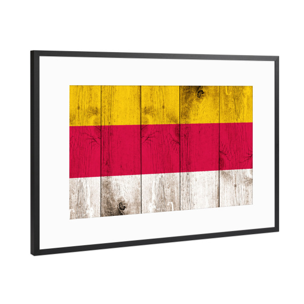 Poster mit Rahmen Schwarz (Metallic) "Flagge Kärnten" artboxONE - Reise,Reise / Länder - Kärnten,Flagge,Fahne,österreich,Austria,Klagenfurt