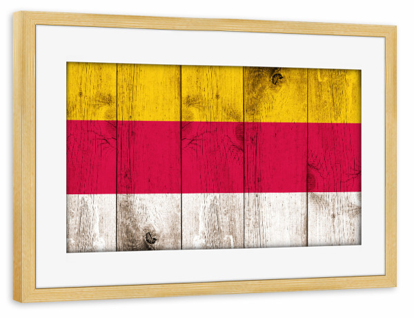 Poster mit Rahmen kiefer "Flagge Kärnten" artboxONE - Reise,Reise / Länder - Kärnten,Flagge,Fahne,österreich,Austria,Klagenfurt