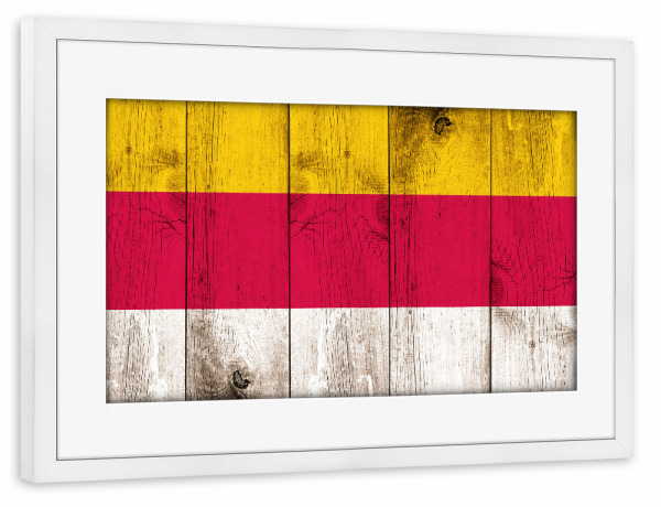 Poster mit Rahmen weiß "Flagge Kärnten" artboxONE - Reise,Reise / Länder - Kärnten,Flagge,Fahne,österreich,Austria,Klagenfurt