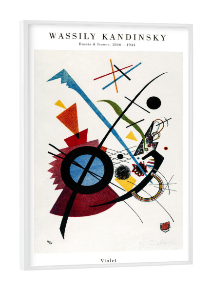 Poster mit weißem Rahmen "Kandinsky - Violett" artboxONE - Abstrakt,Geometrie