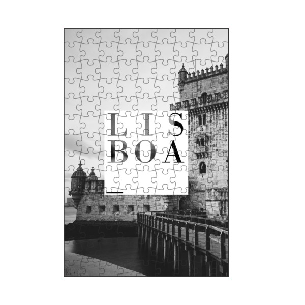 artboxONE Puzzle "Lissabon sw" artboxONE - Typografie,Reise,Schwarzweiß,Architektur